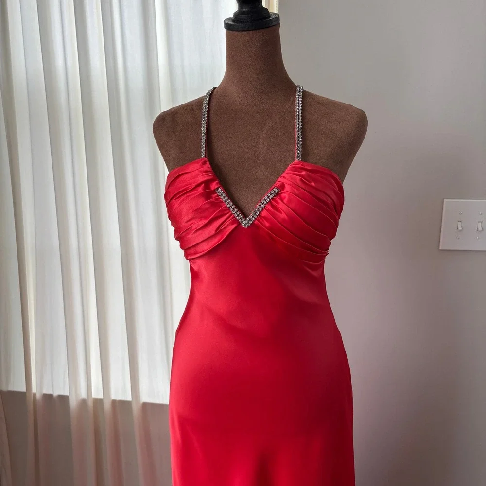 90s Vintage Cache Formal Dress 6 Rhinestone Old Hollywood Glam Homecoming Y2K